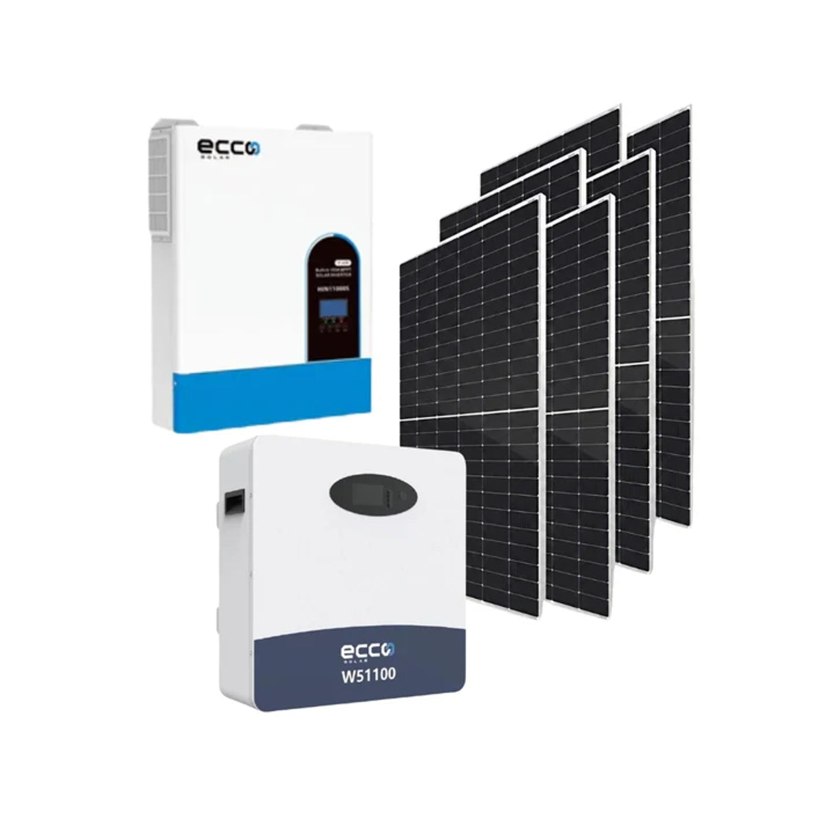 6.2KVA/6200W Ecco MPPT Hybrid Inverter + 5.12kWh Battery + 6x560W Solar Panel