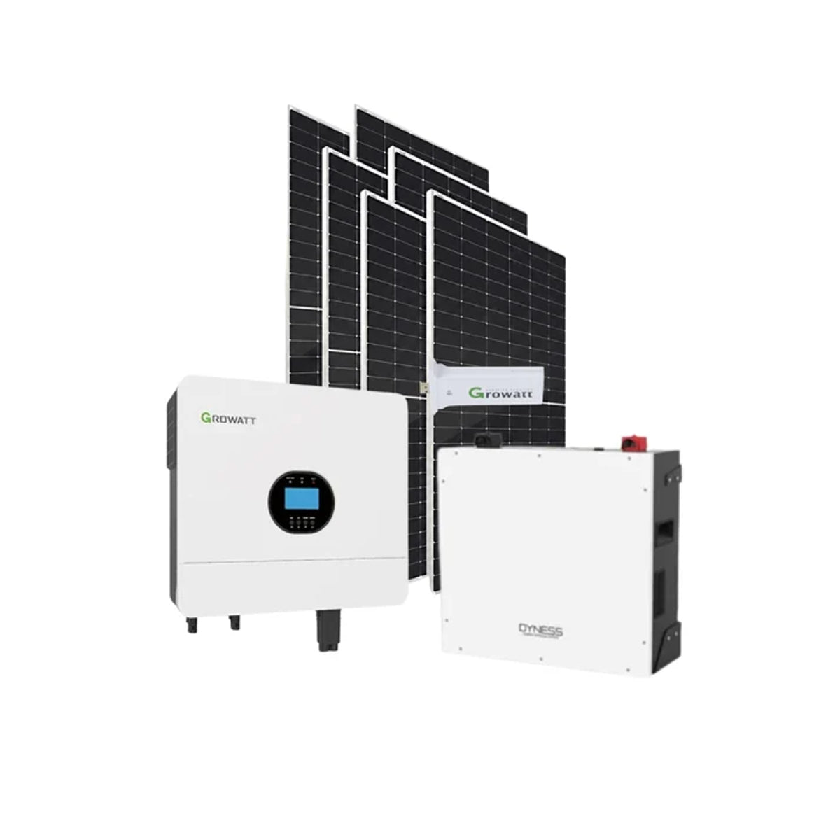 6KW MPPT Growatt Hybrid Inverter + 5.12kWh Battery + 6x460W Solar Panel Combo Kit