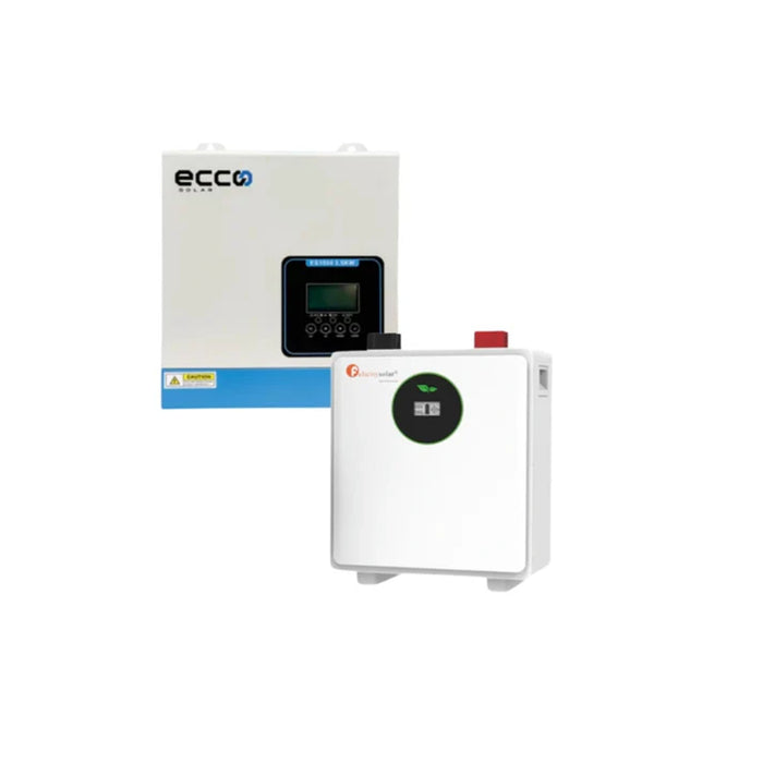 3.5KVA Ecco 24V MPPT Hybrid Inverter + 2.56kWh Felicity 100AH LiFePO₄ Battery Pack
